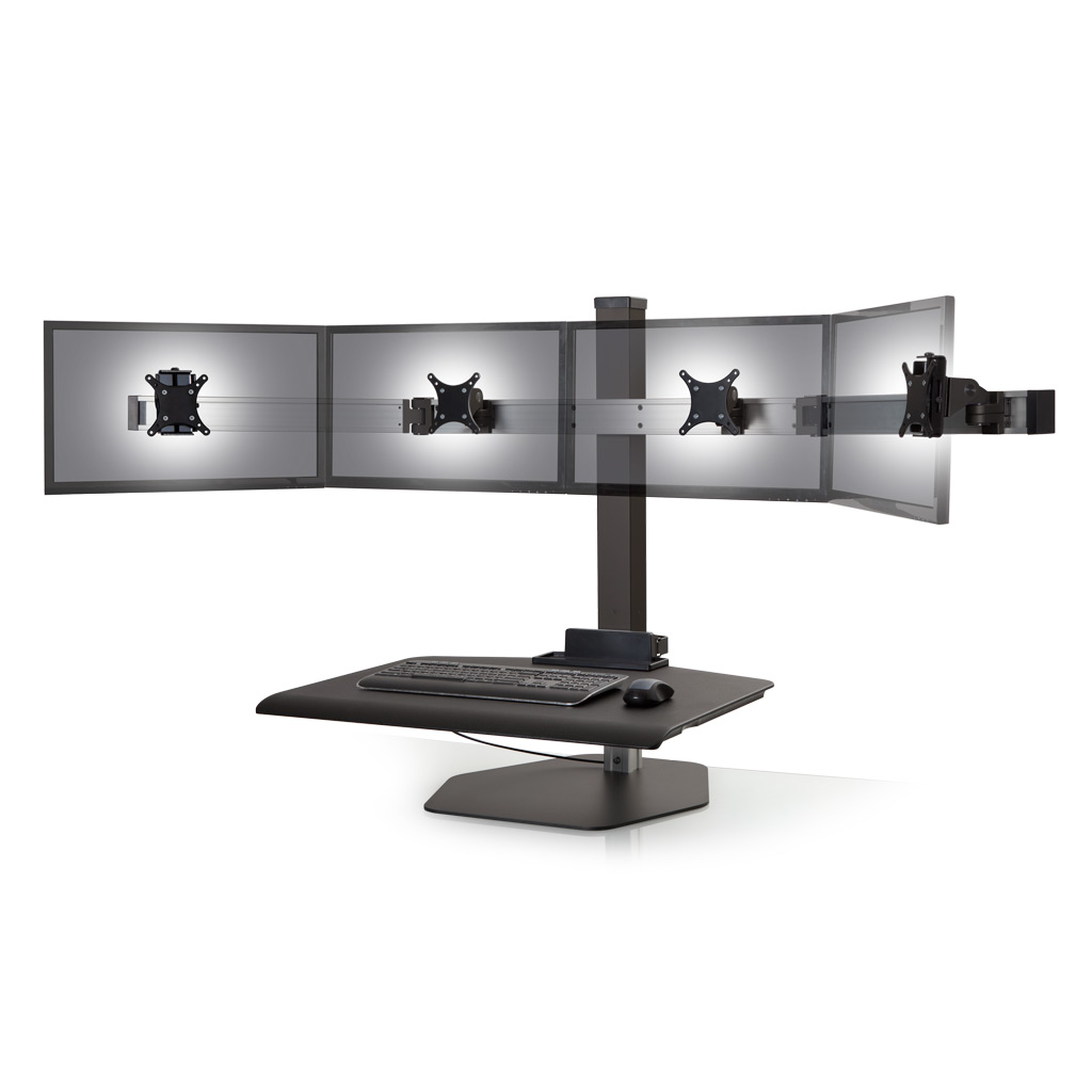 Stand Sit Desk Conversion Kit from LCD Arms - Shown in Black