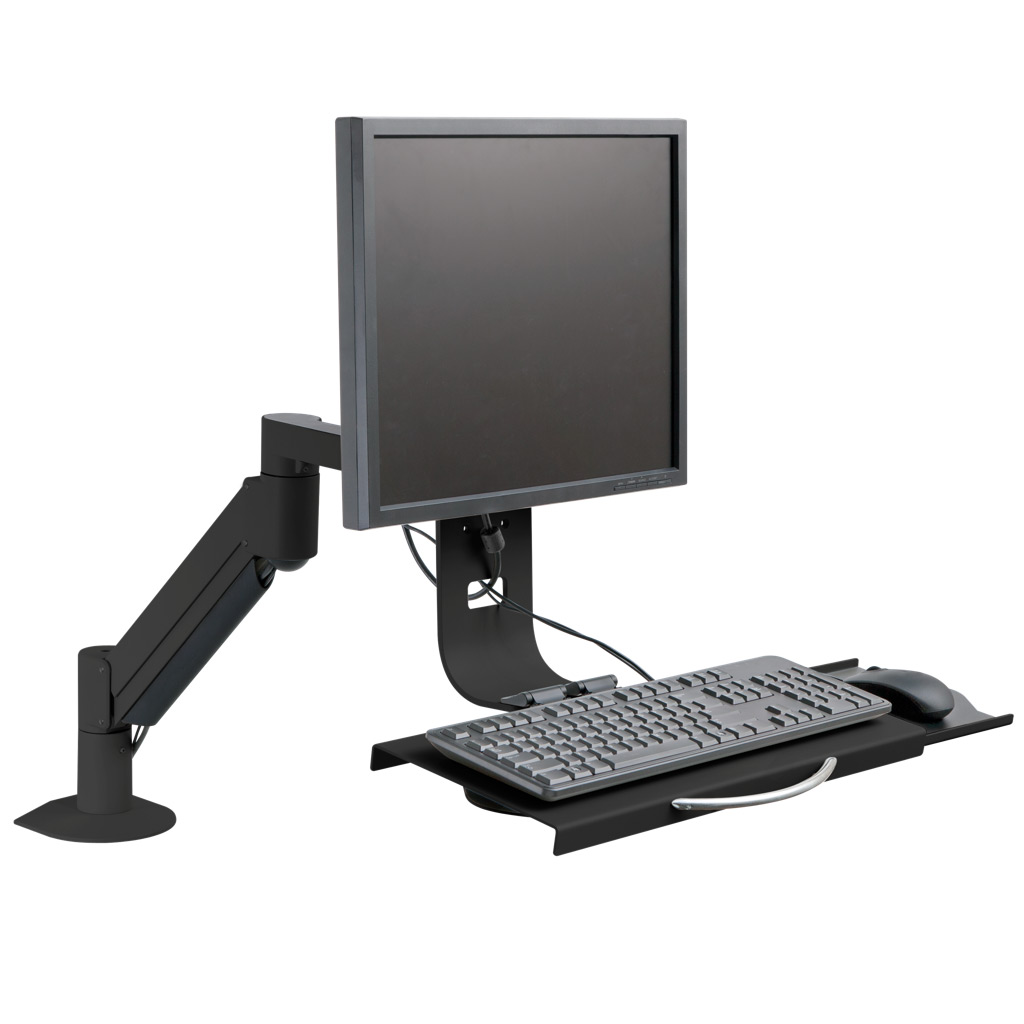 Stand Sit Desk Conversion Kit from LCD Arms - Shown in Black