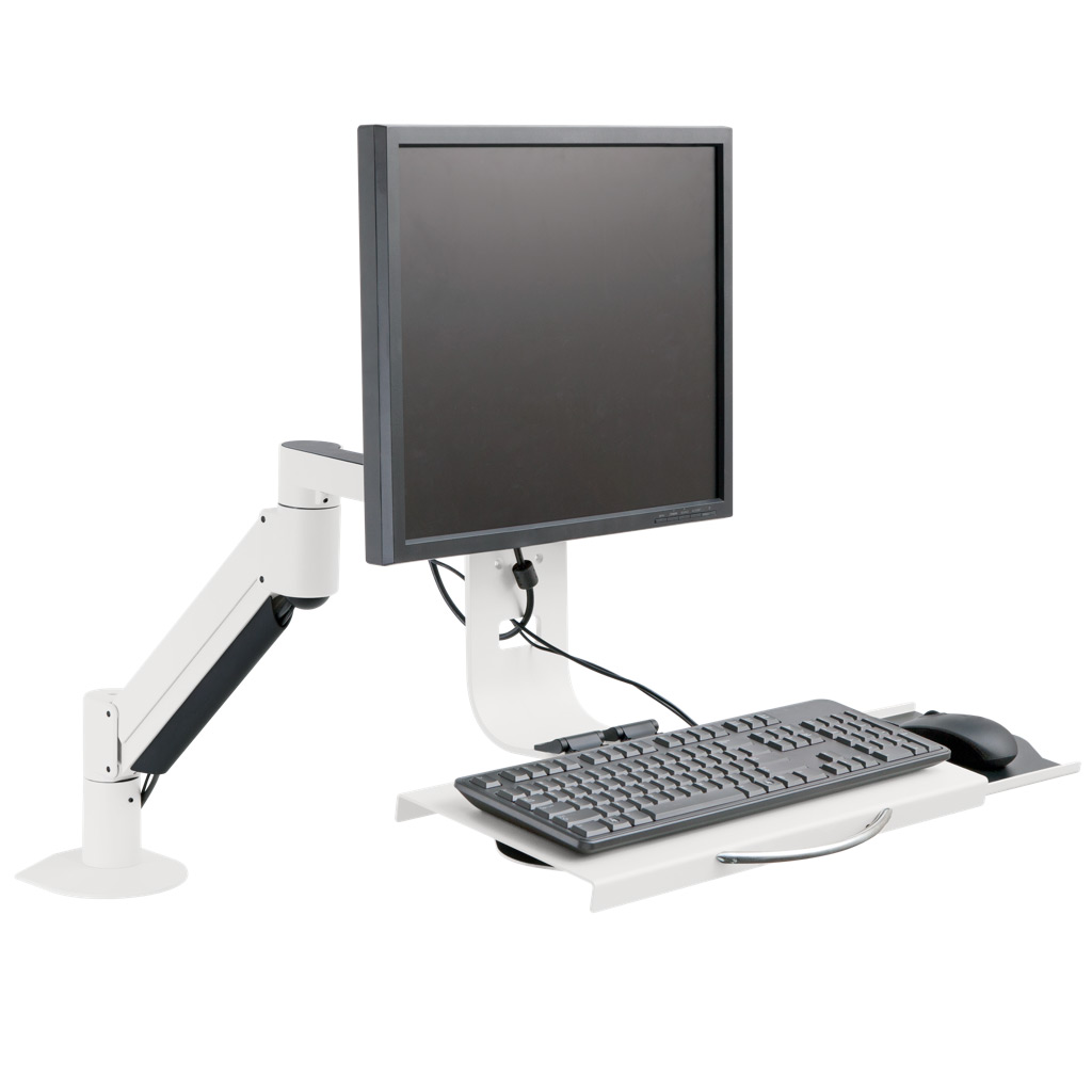 Stand Sit Desk Conversion Kit from LCD Arms - Shown in White