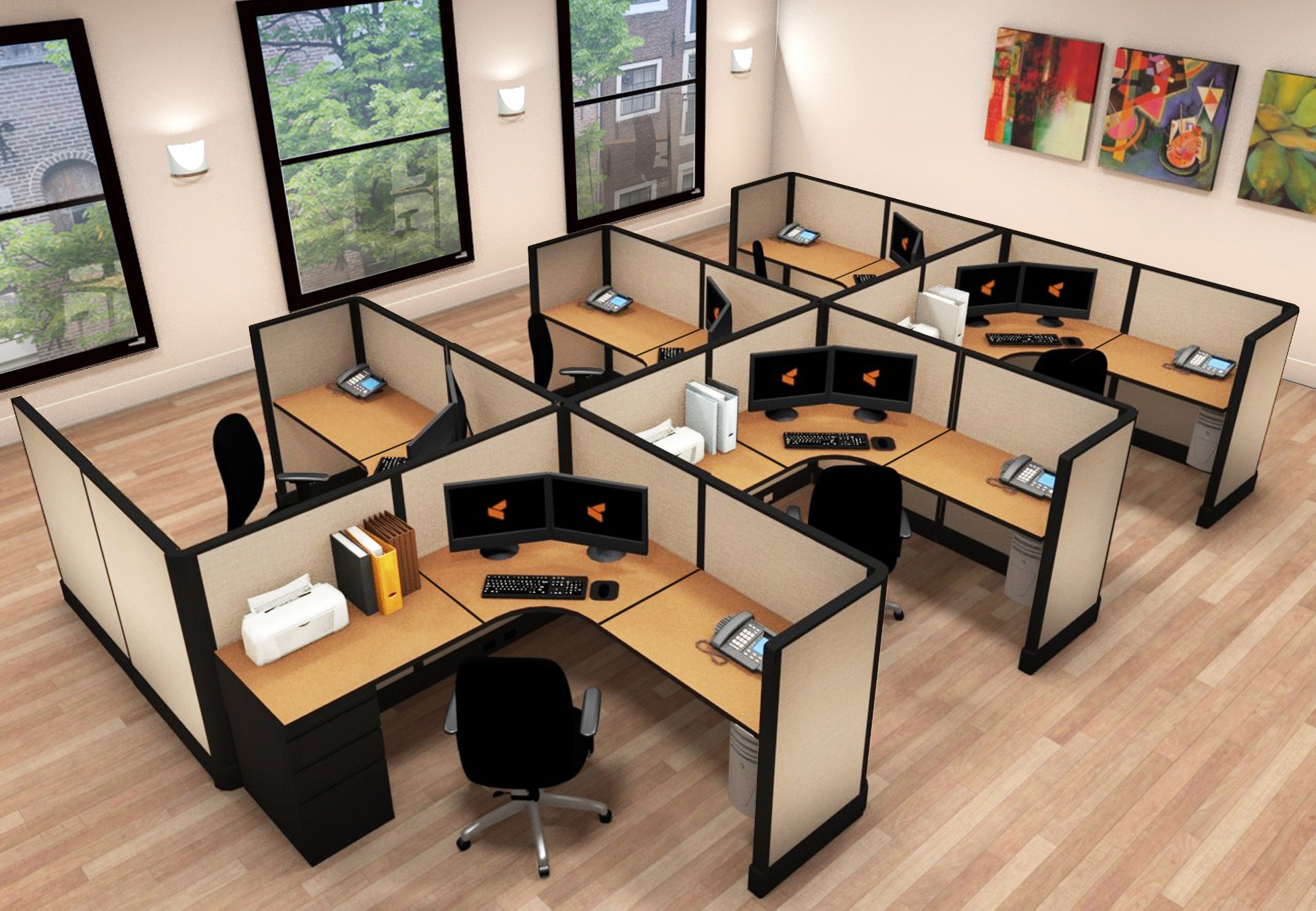 Corporate Office Furniture - Cubicles 6x6 - 6x6x47