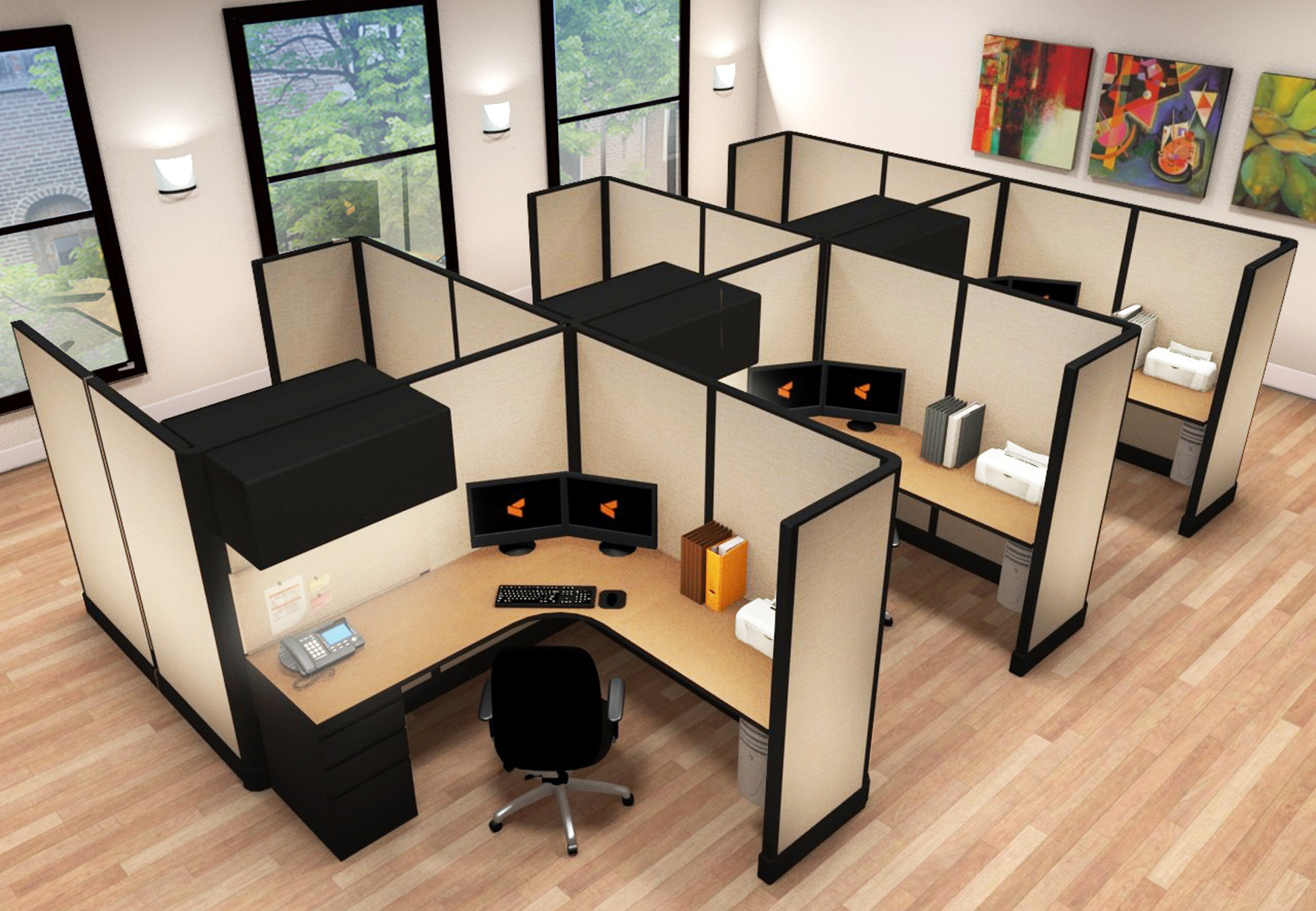 Corporate Office Furniture Cubicles 6x6 6x6x67