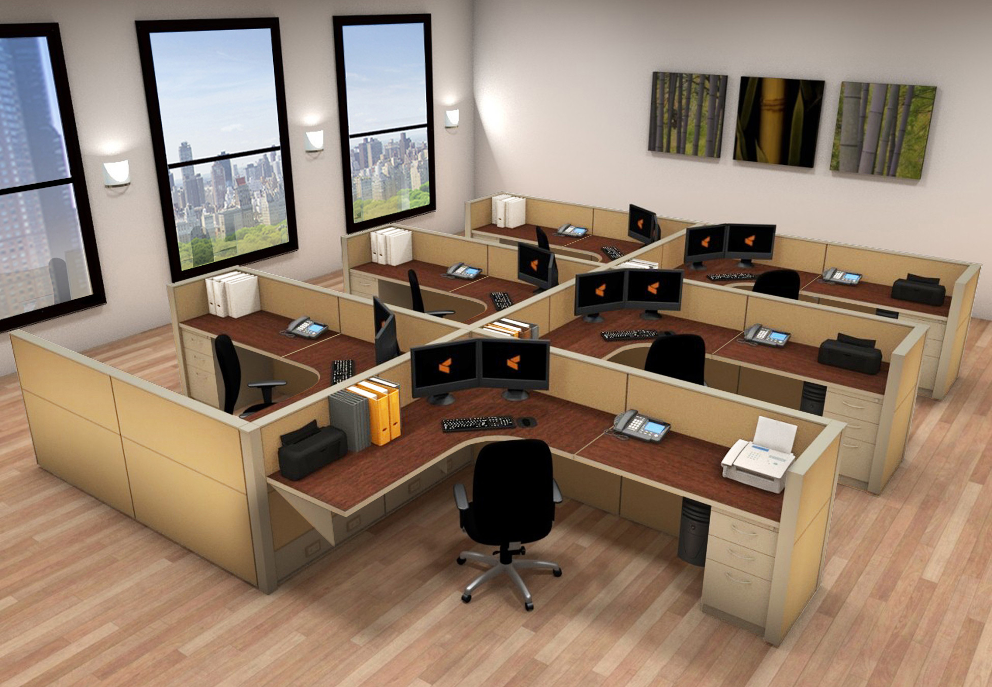 Office Workstation Desk - 6x8 Cubicle Workstations - Cubicle Systems