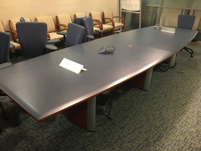 Used Conference Room Tables - Boat Shaped Table - Used Office Furniture For Sale