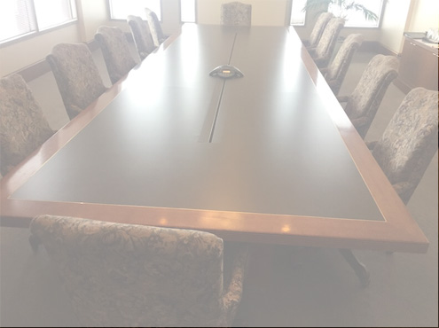 Used Conference Room Tables - Leather Inlay Table - Used Office Furniture For Sale