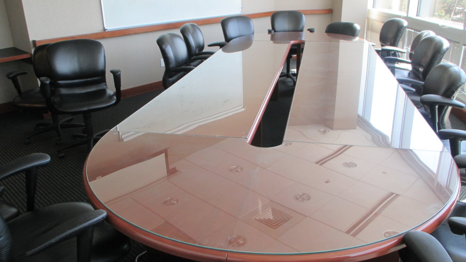 Glass Top Conference Table - Excellent Condition