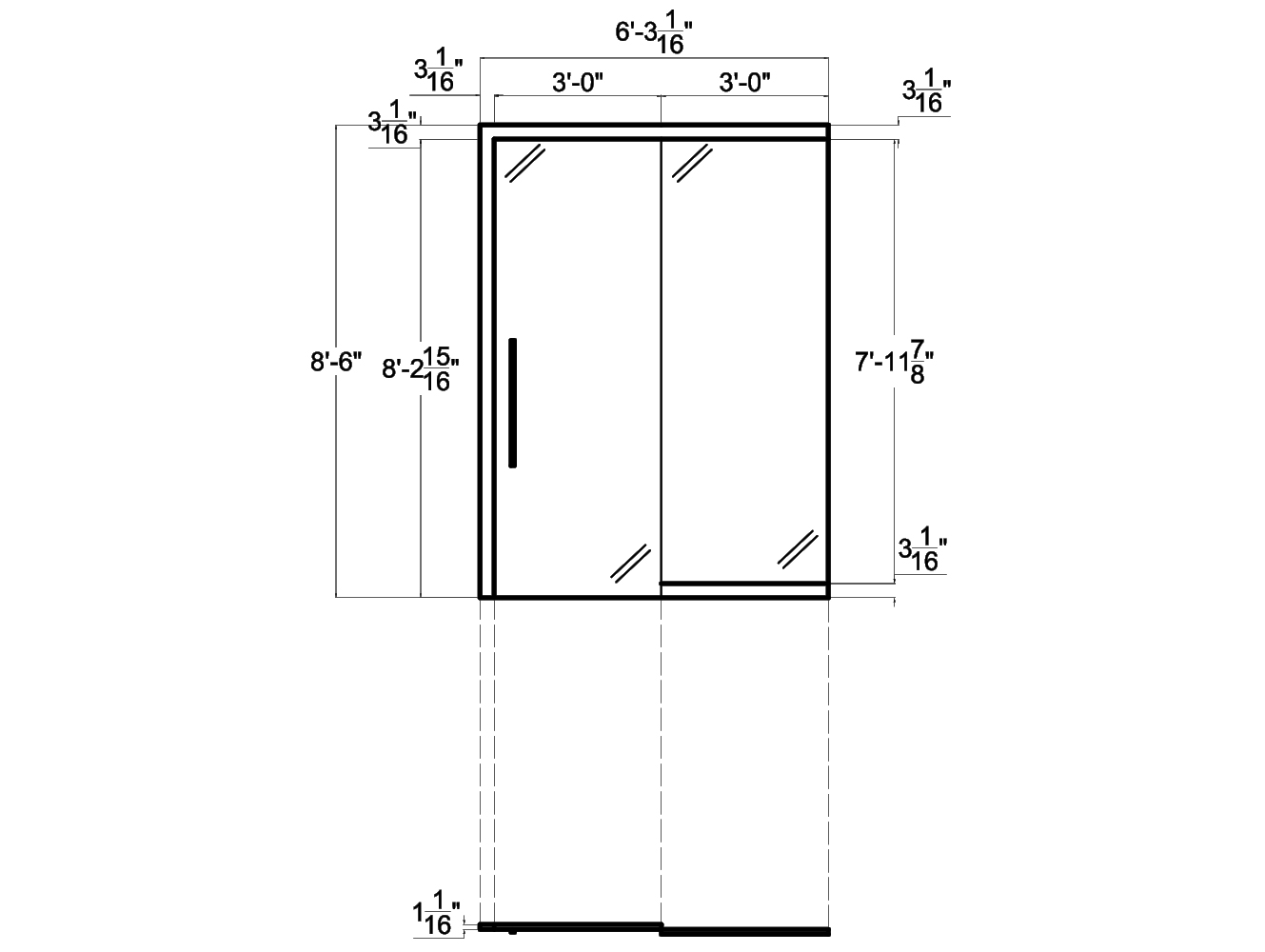 Glass Room Dividers from NXTWALL - 2D schematic