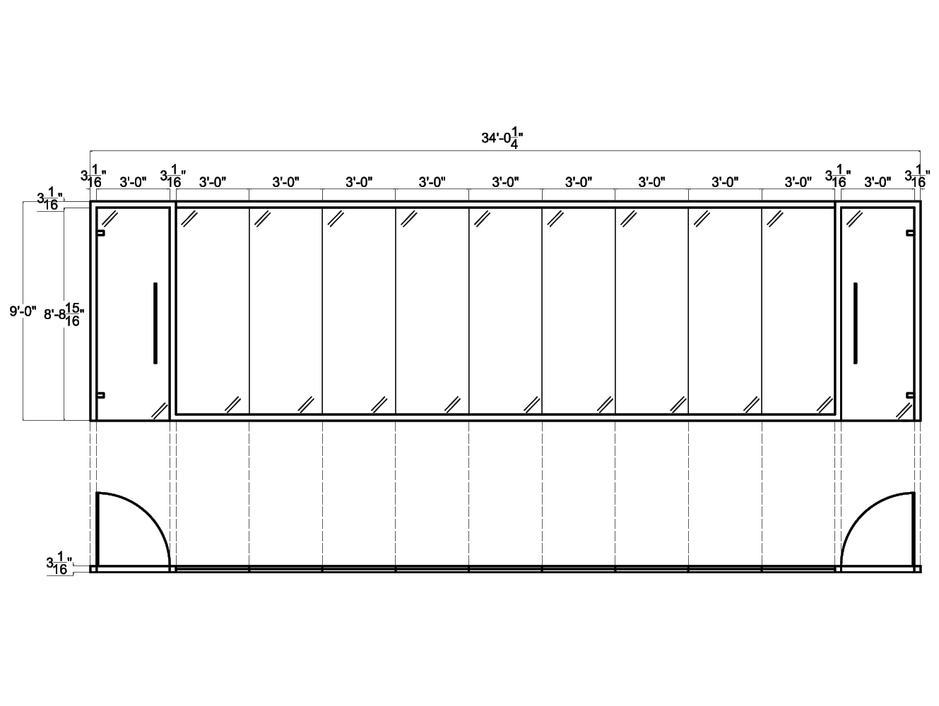 Glass Room Dividers from NXTWALL - 2D schematic