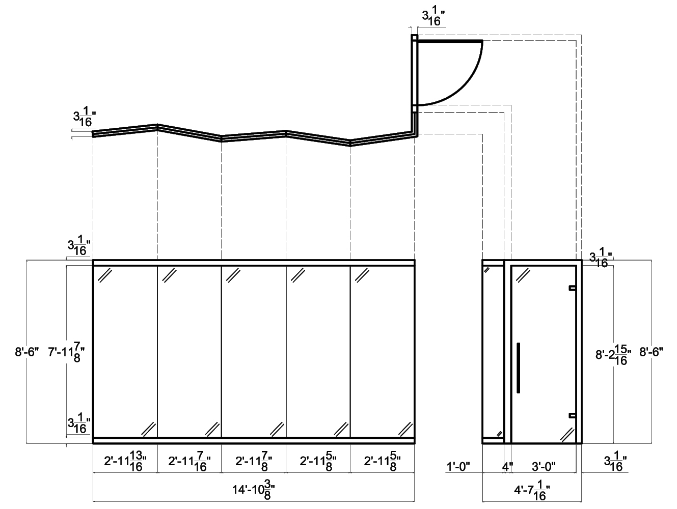 Glass Room Dividers from NXTWALL - 2D schematic