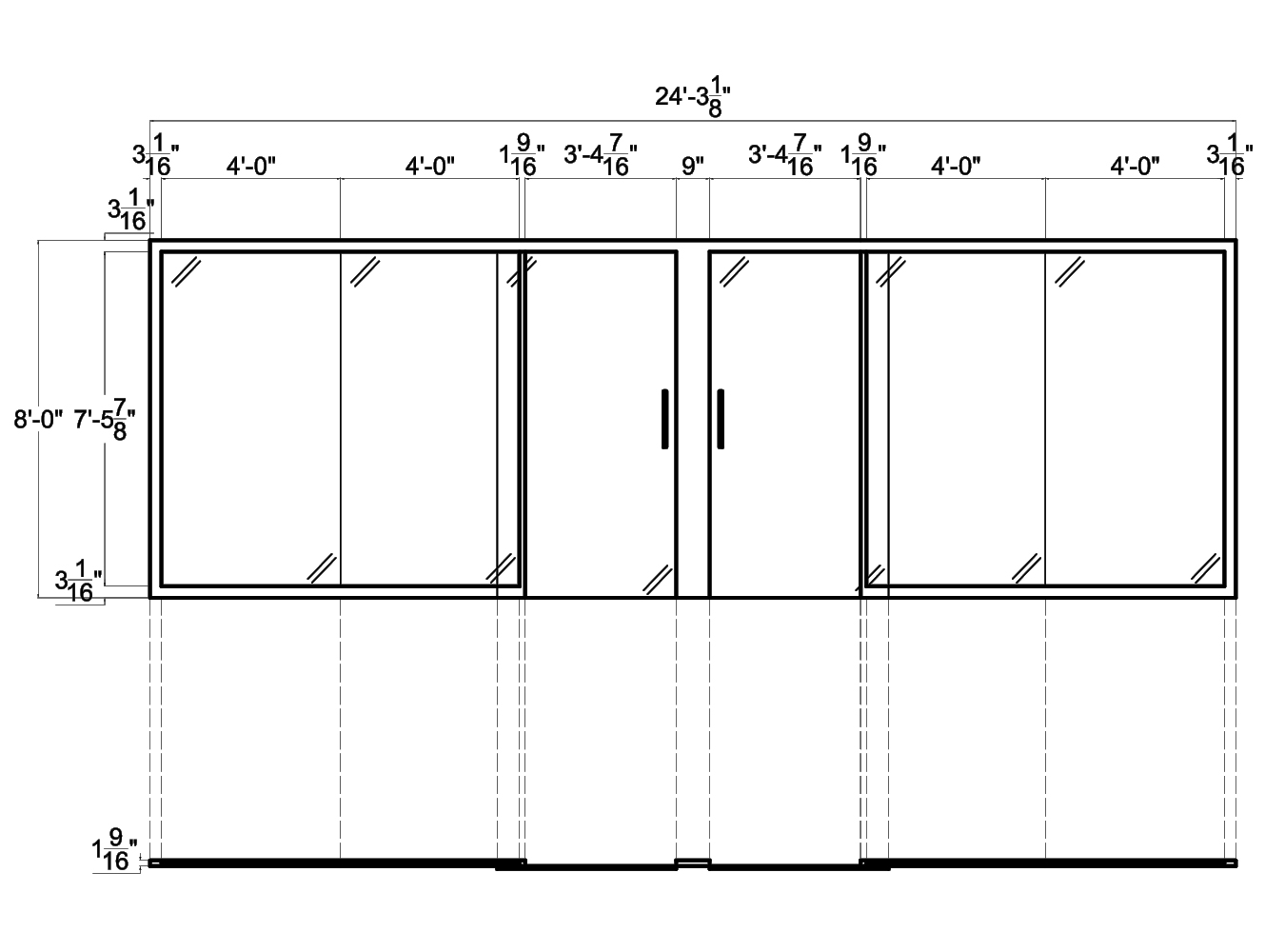 Glass Wall Panels from NXTWALL - 2D schematic