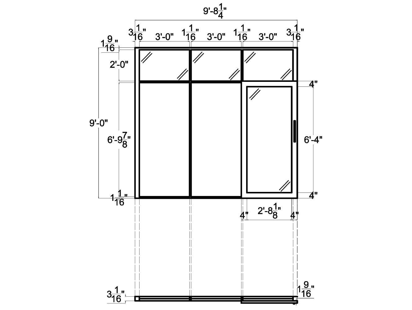 Glass Wall Panels from NXTWALL - 2D schematic