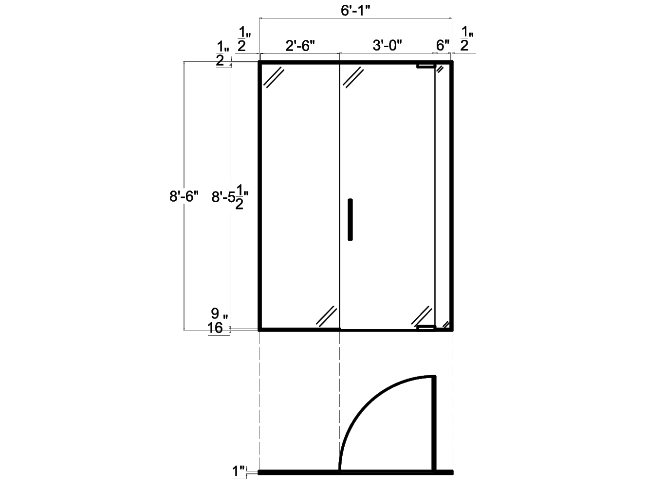 Glass Wall Systems from Concord - 2D schematic