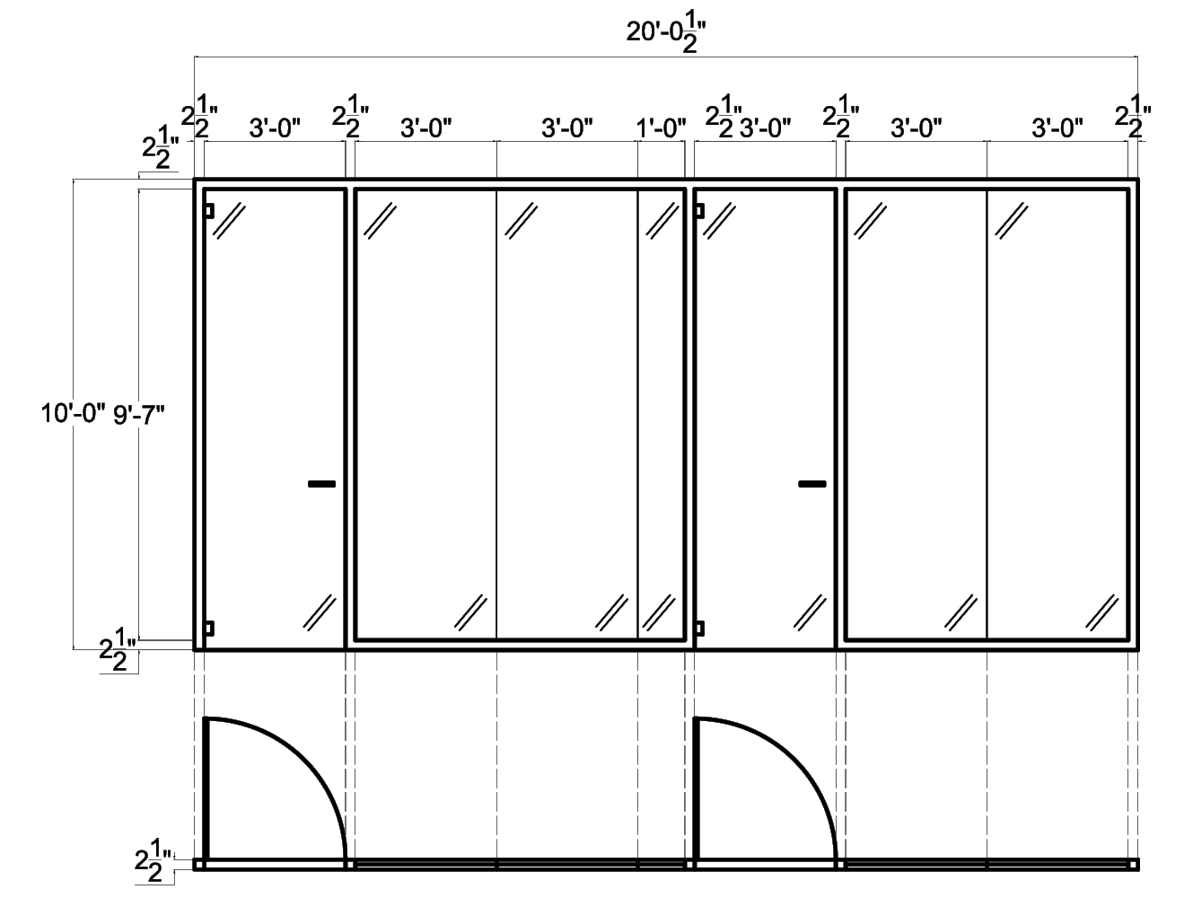 Glass Wall Systems from Concord - 2D schematic