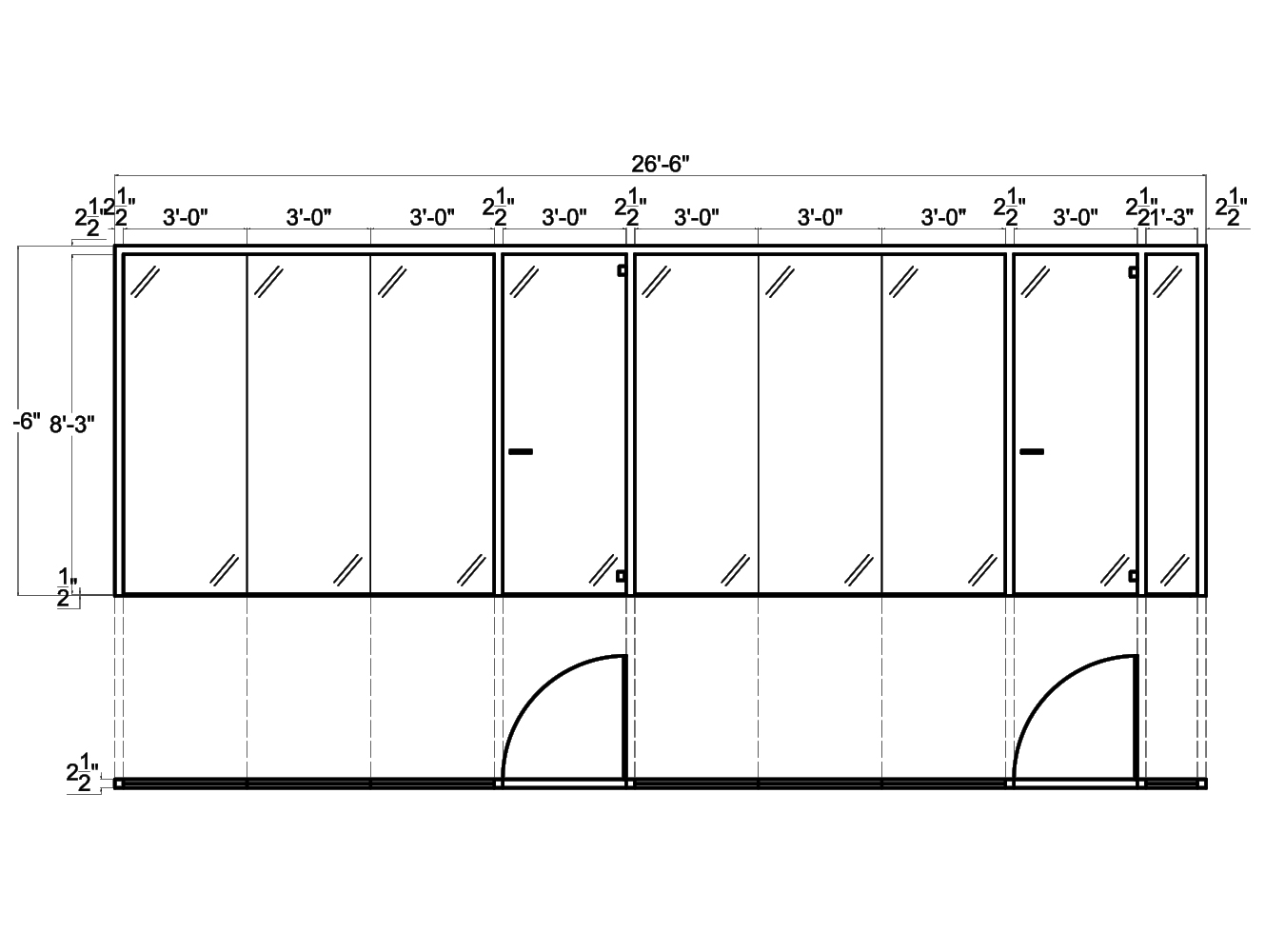 Glass Wall Systems from Concord - 2D schematic