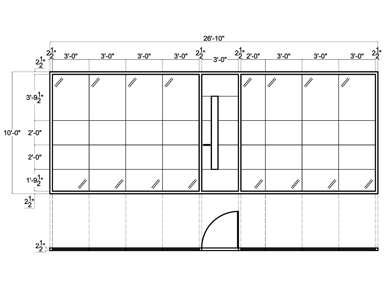 Glass Wall Systems from Concord - 2D schematic