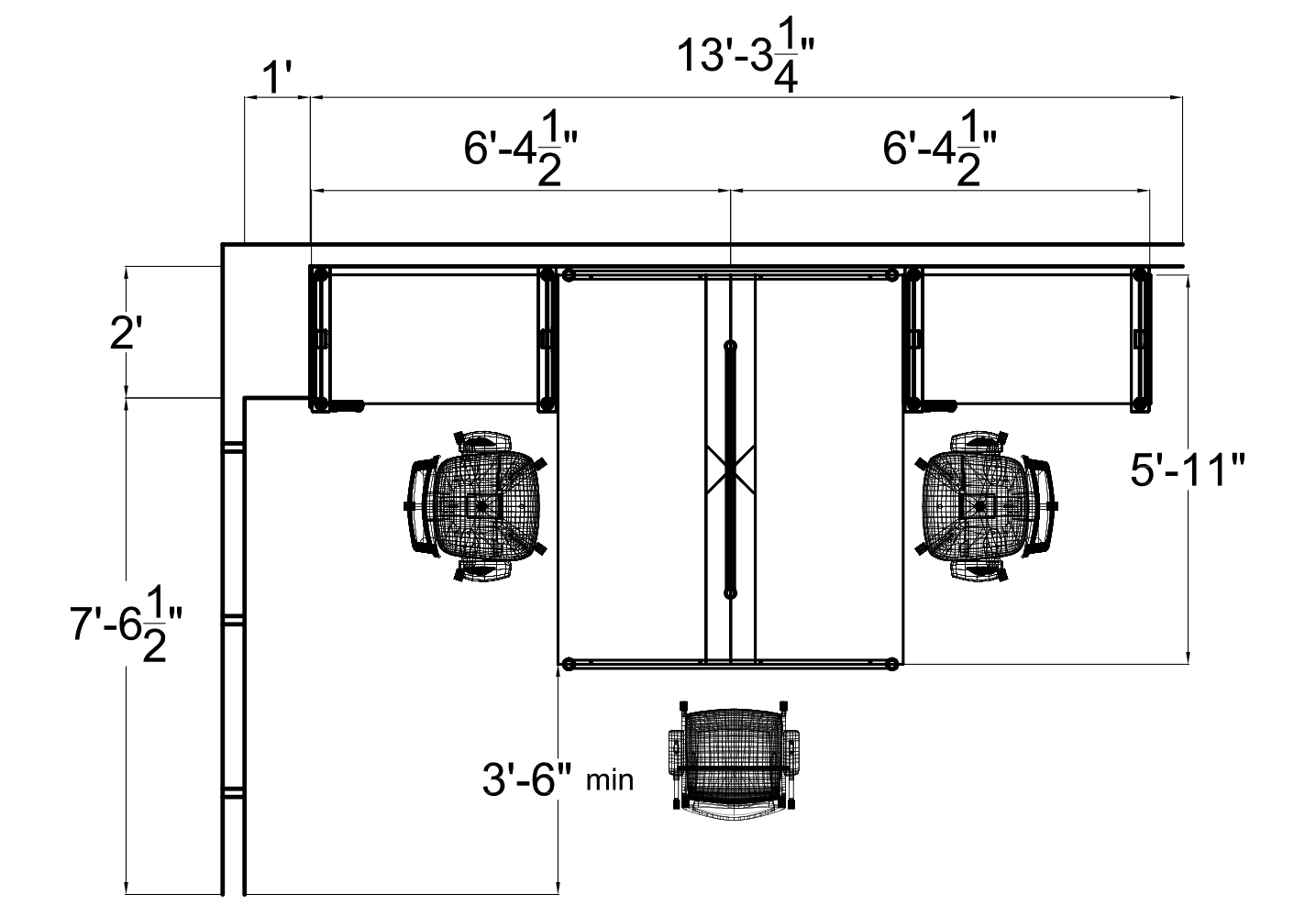 Cubicle Furniture from Compel - 2D plan