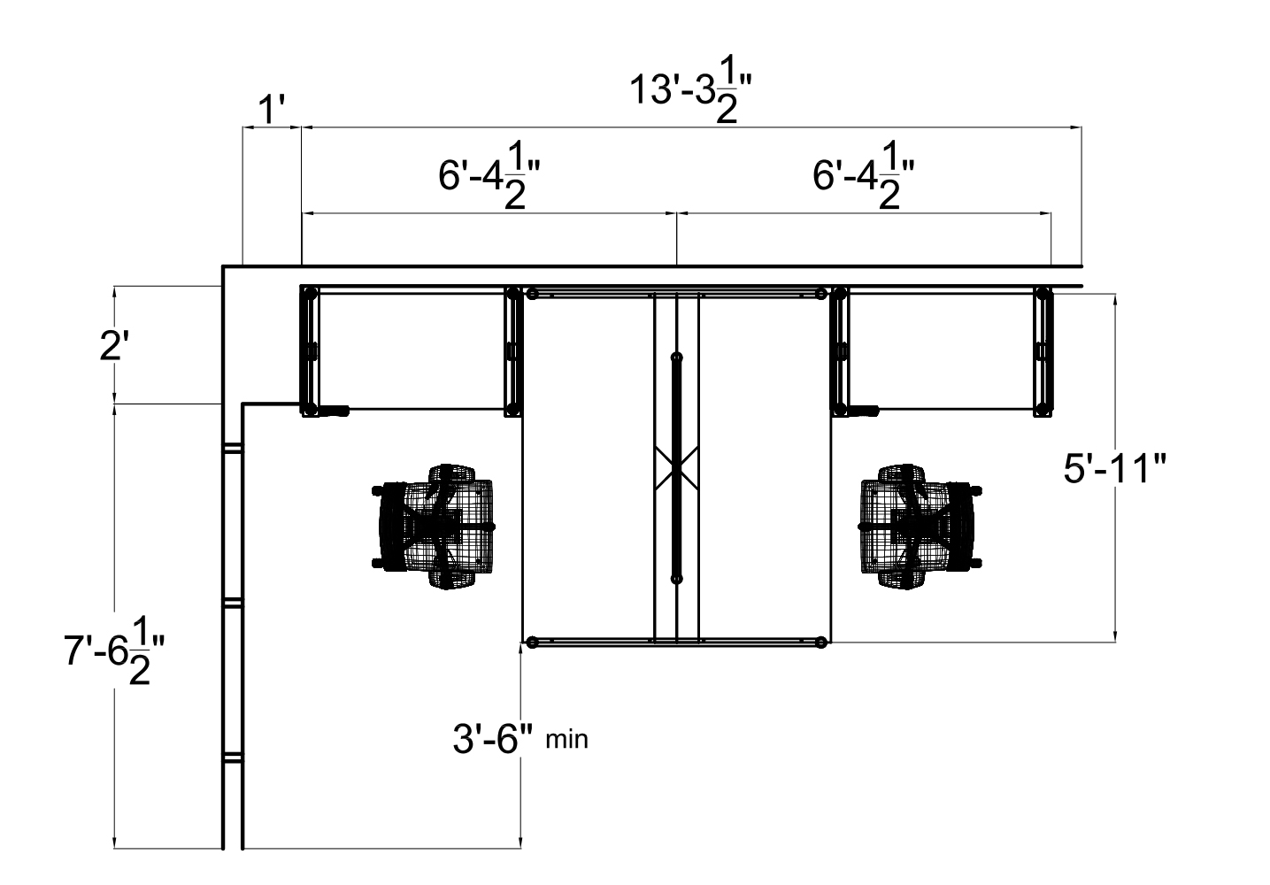 Cubicle Furniture from Compel - 2D plan