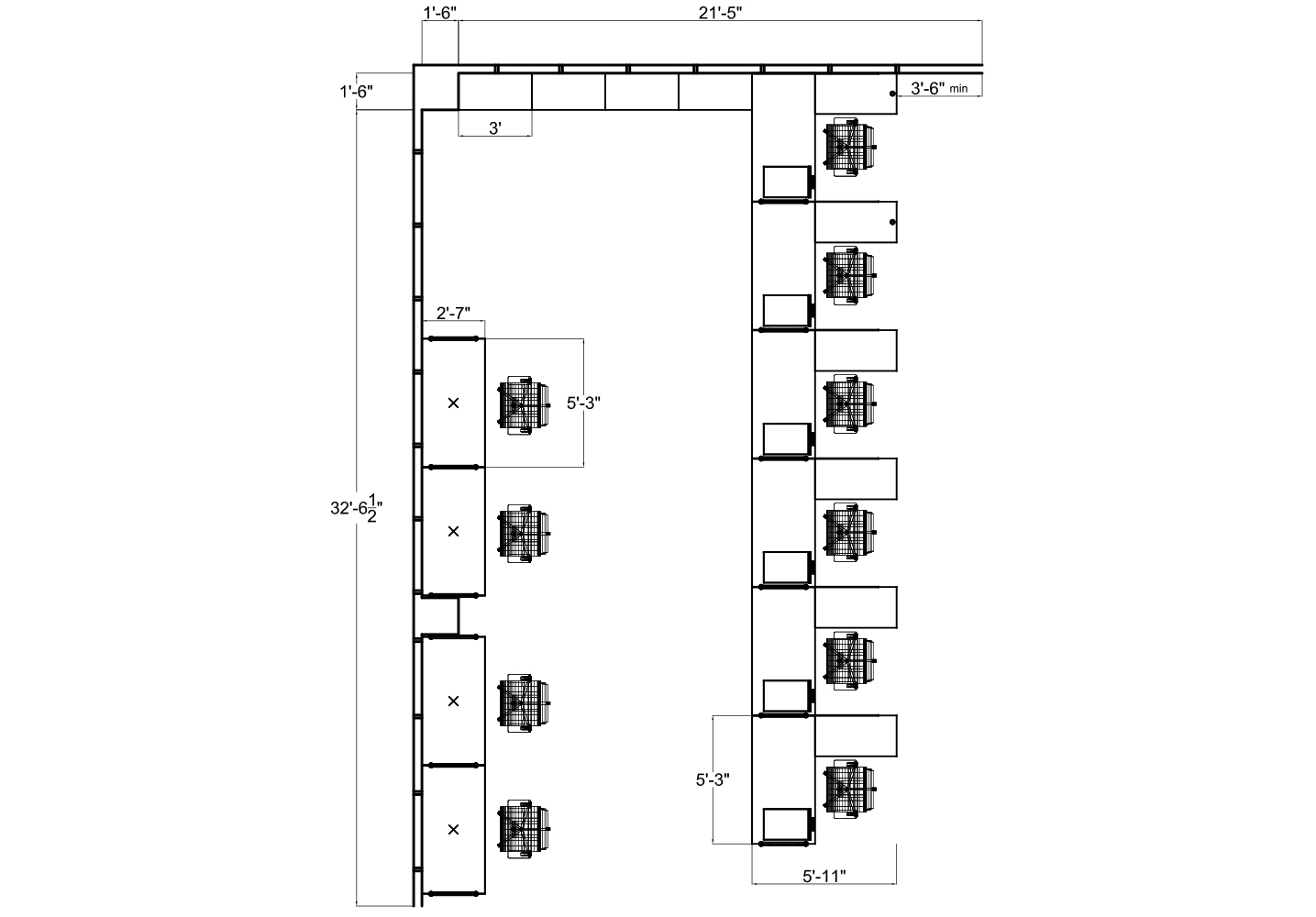 Cubicle Furniture from Compel - 2D plan