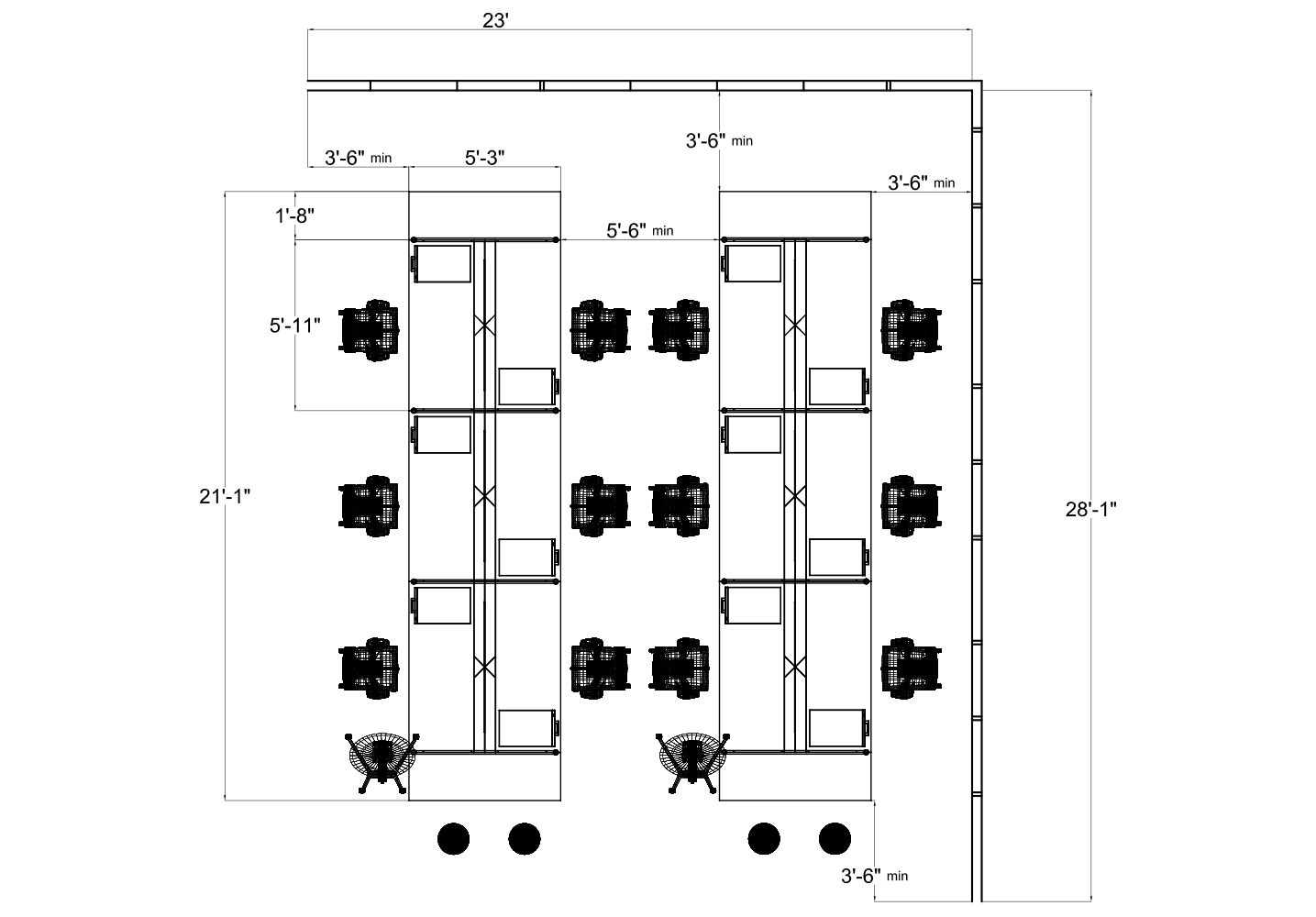 Cubicle Furniture from Compel - 2D plan