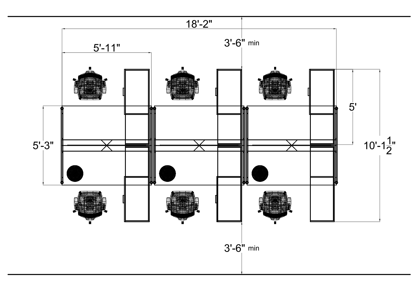 Cubicle Furniture from Compel - 2D plan