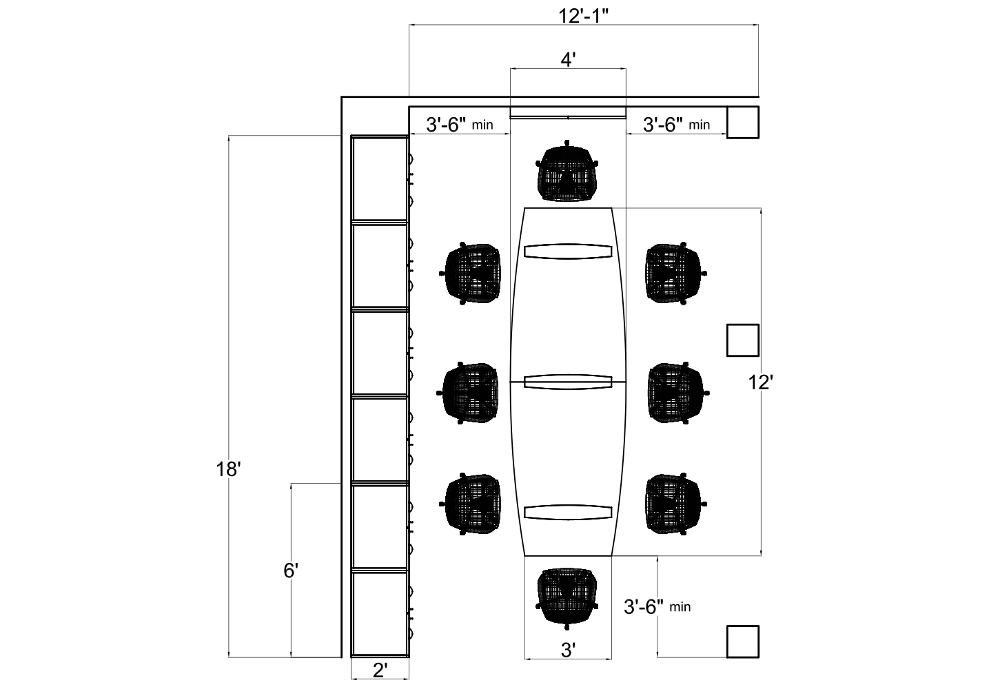 Meeting Room Furniture from Compel - 2D plan