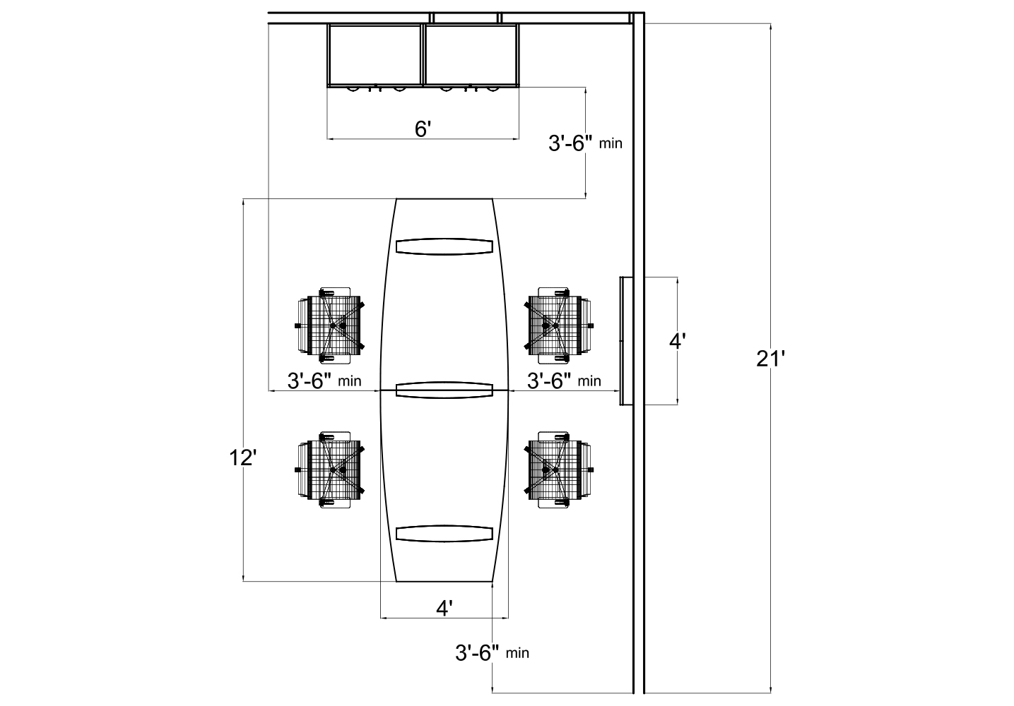 Meeting Room Furniture from Compel - 2D plan