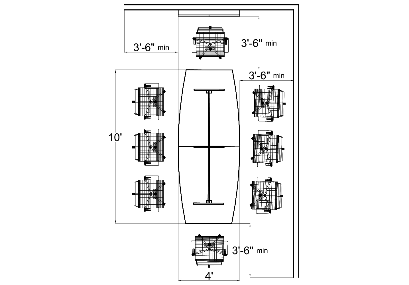 Meeting Room Furniture from Compel - 2D plan