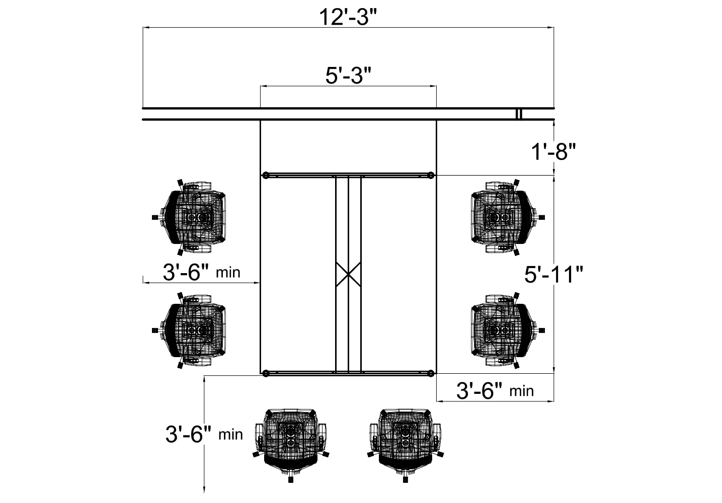 Meeting Room Furniture from Compel - 2D plan