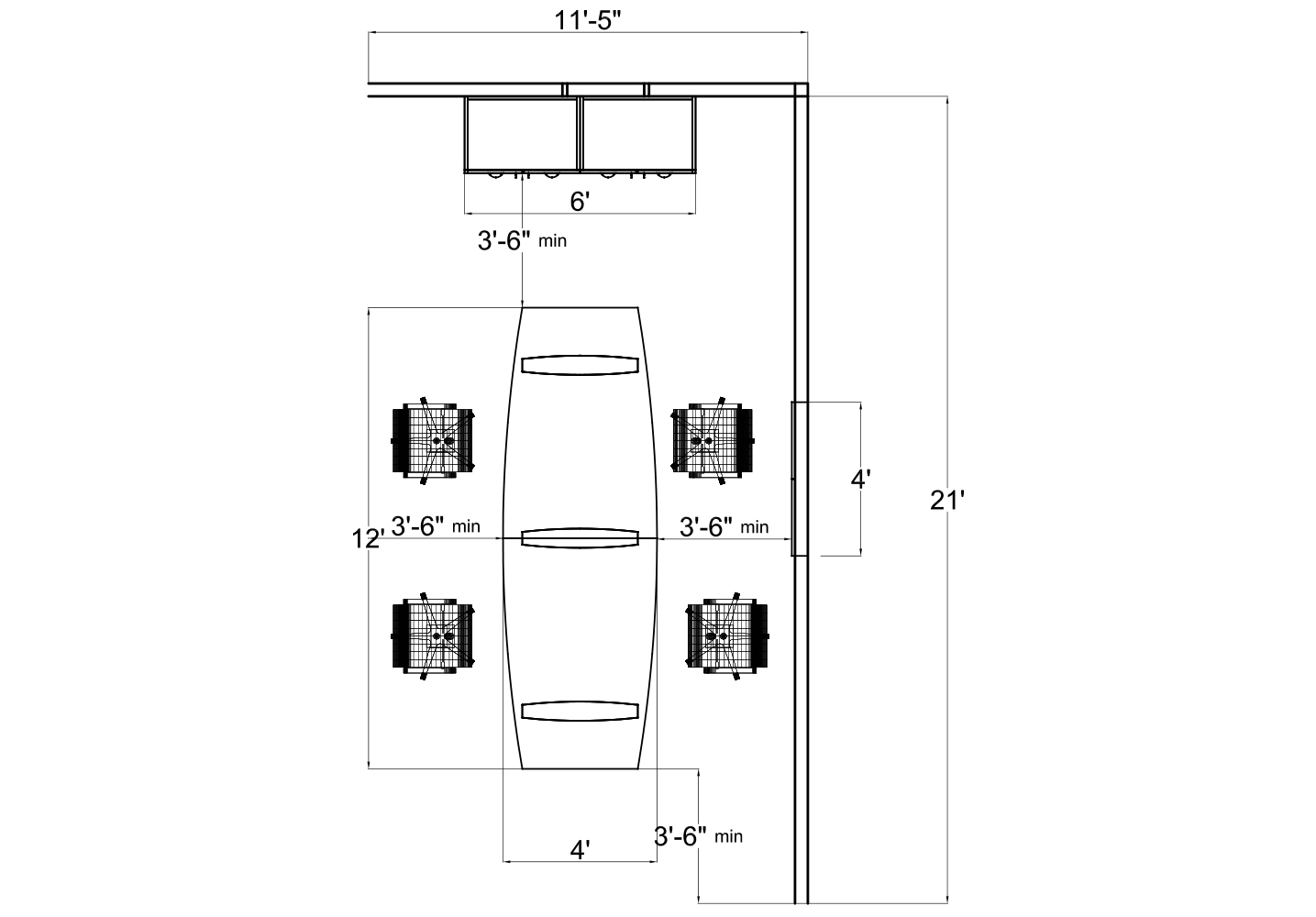 Meeting Room Furniture from Compel - 2D plan