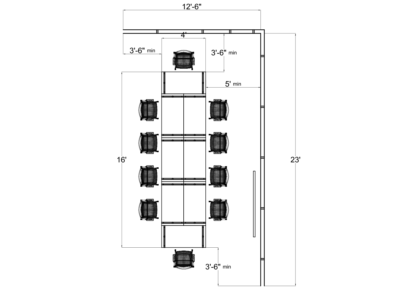 Training Room Furniture from Compel - 2D plan